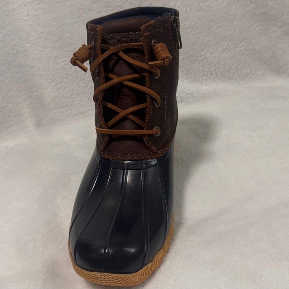 Sperry Two-Tone Brown and Navy Duck Boots - Picture 3 of 12